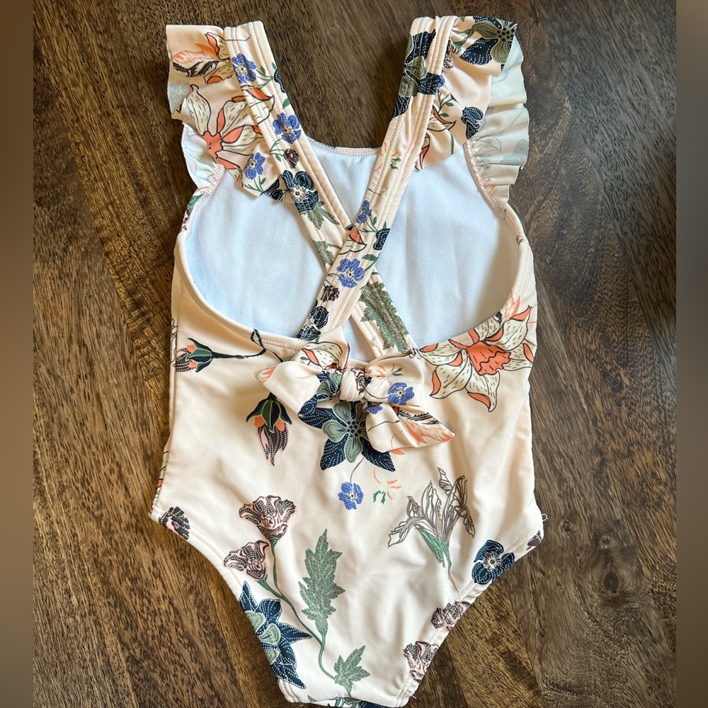 Jessica Simpson Toddler Girl One Piece Floral Print Swimsuit in Size 3T - Picture 2 of 8
